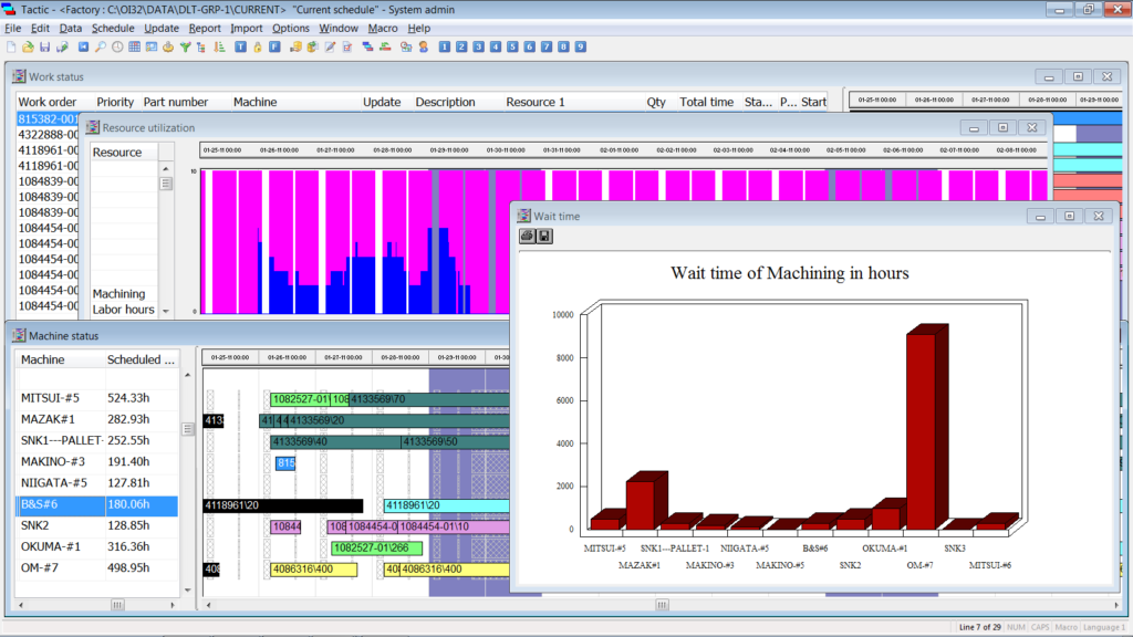 Production Scheduling Software Screens